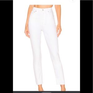 NWOT Agolde Nico High-rise Slim White Denim